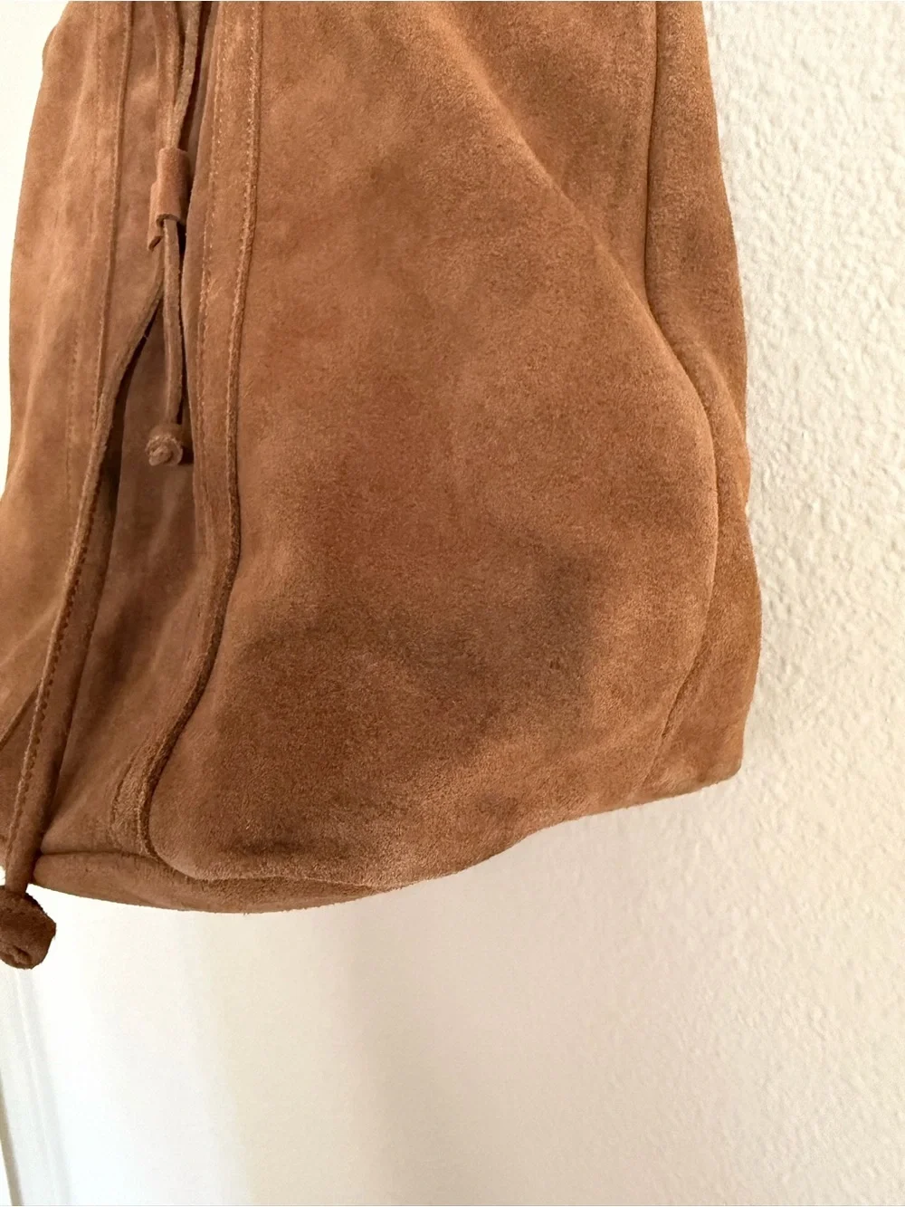 Street Level Large Suede Tote Bag Tan Brown